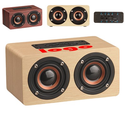 Wooden Wireless Retro Combination Speaker with 2 Horn for Room Decoration