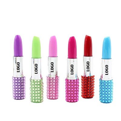 Rhinestone Crystal Lipstick Shaped Rollerball Pen