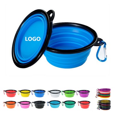 Portable Collapsible Pet Bowl With Carabiner