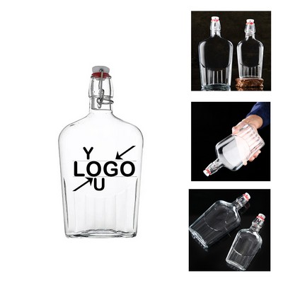 17oz Clear Swing Top Glass Bottle
