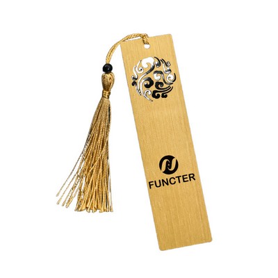 Gold Clouded Metal Bookmark With Tassel Spike Book Mark