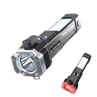 All - in - One 10W Flashlight: Power Bank + Safety Hammer