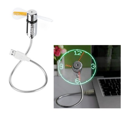 USB Clock Fan with Real Time Display Function