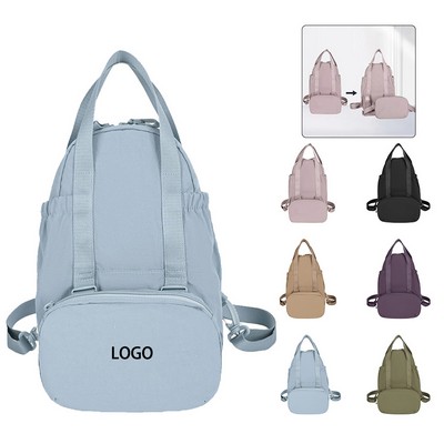 Spacious Backpack with Detachable Pouch