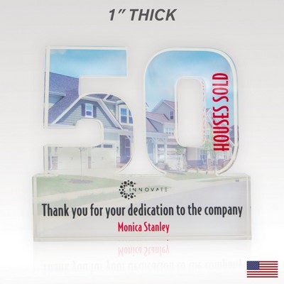 1" USA-Made Acrylic Numerals Style 50 – Plus Series