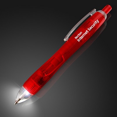 White LED Light Tip Red Pen - PRINTED