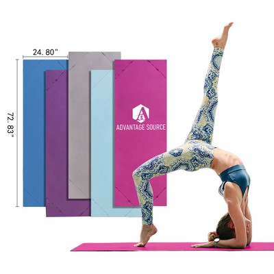 25"x73" Custom Polyester Non-Slip Yoga Mat with Carry Bag