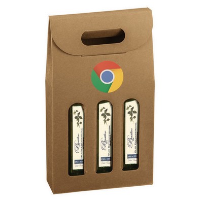 Custom Printed 3 Bottle Olive Oil Carrier