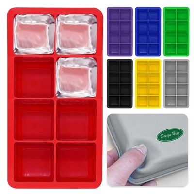 8-Slot Square Silicone Ice Cube Tray