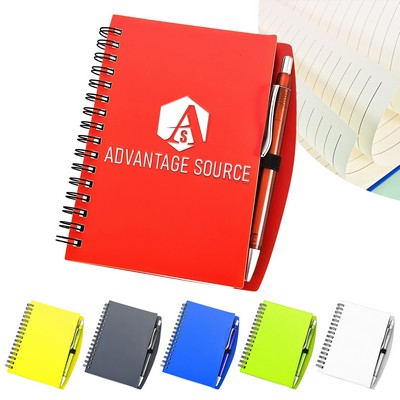 Loose-Leaf Student Office Notebook with Frosted Cover and Pen