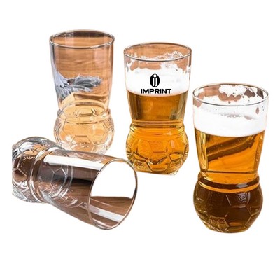 15Oz Football-Themed Transparent Glass Tumbler