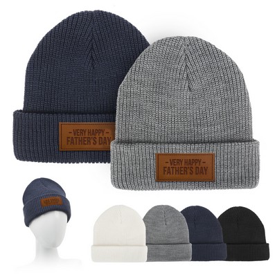 Knit Beanie with Patch