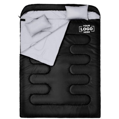 Queen Size Double Sleeping Bag with Pillows for All-Season Camping
