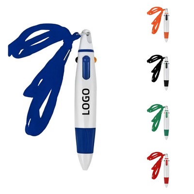 4" 1 Retractable Pen with Lanyard