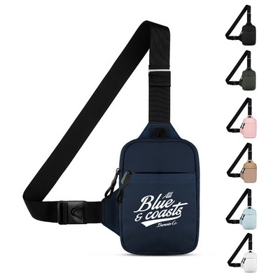 Canvas Sling Bag with Double Zippered Compartment