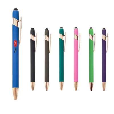 Rose Gold Ballpoint Pen With Stylus Tip