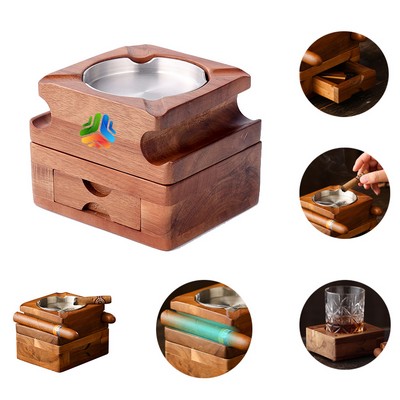 Creative Wooden Cigar Whiskey Rest
