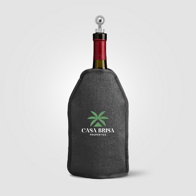 Nest Recycled Polyester Heathered Wine Bottle Cooler – 6.4 x 8.9" - Heat Transfer