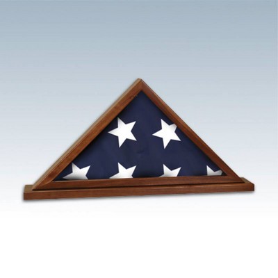 Genuine Walnut Flag Display Case w/Base Attached