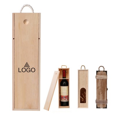 Wooden Wine Box With Handle