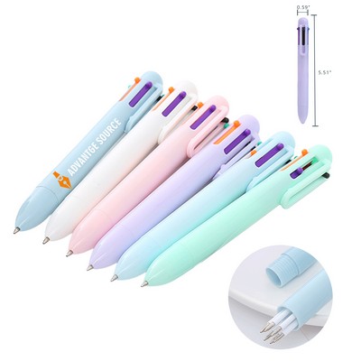 6 Color Student Financial Click Ballpoint Pen