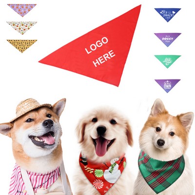 Pet Printed Polyester Triangle Bandanna