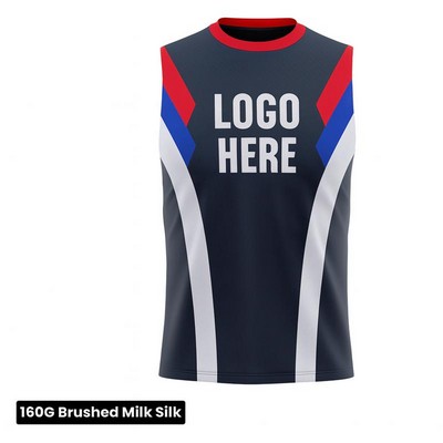 160G Brushed Milk Silk Sublimated Stylish Sleeveless T-Shirt