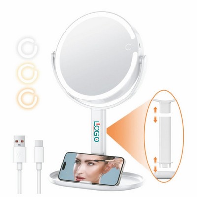 Double Sided Lighted Tabletop Makeup Mirror