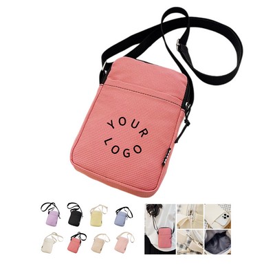 Nylon Crossbody Cell Phone Bag 5.2" By 1.6" By 7.9"