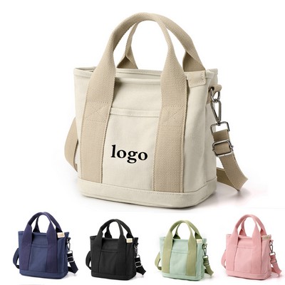 Eco-Friendly Canvas Tote with Adjustable Strap & Pocket