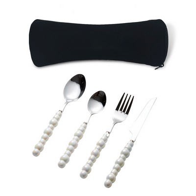 Pearl Ceramic Handle Stainless Steel Cutlery - By Boat
