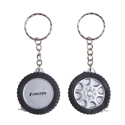 Tire Shape Handhold Tape Measure W/keychain