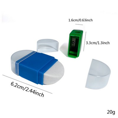 Ergonomic Plastic Pencil Sharpener & Eraser