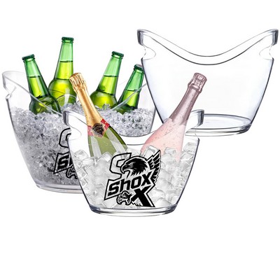 MOQ 10 Plastic Oval Ice Buckets For Beer Bottle