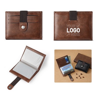 Vintage waxed leather multi-card wallet