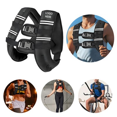 Adjustable Weighted Vest 3-10kg With Reflective Strips For Strength Training Running And Fitness