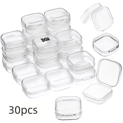 30 pcs Mini Clear Plastic Storage Box w/ Lid