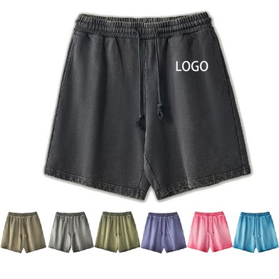 380G Heavyweight Washed And Distressed Shorts
