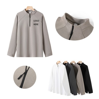 Men's Quarter Zip Mid Layer Pullover Moisture Wicking For Golf