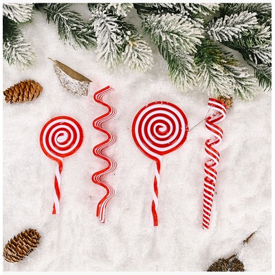 Christmas Decoration Creative Candy Ornament Plastic Lollipop Hanging Realistic Candy Decor