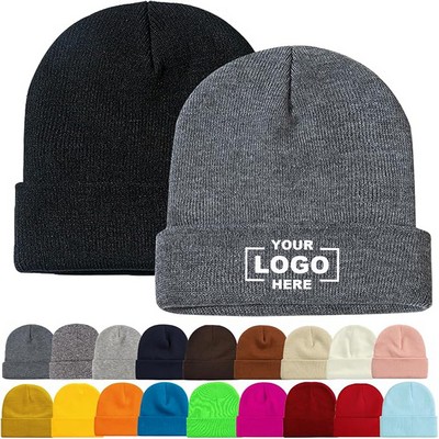 Winter Cuffed Blend Beanie Knit Hat