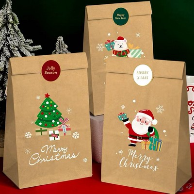 Christmas Santa Claus Flat Paper Gift Bags