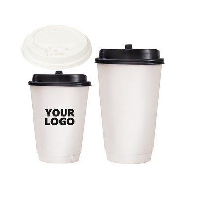 12 Oz Double Wall Insulated Paper Coffee Cup with Lid