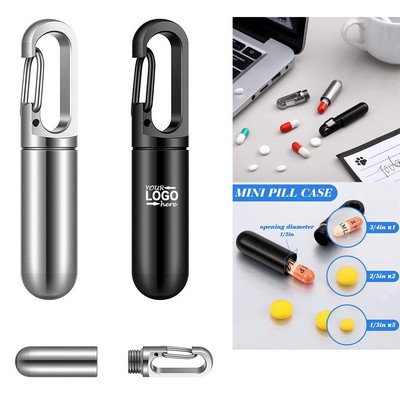 Keychain Stainless Steel Small Medicine Bottle