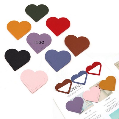 PU Leather Heart-Shaped Bookmark