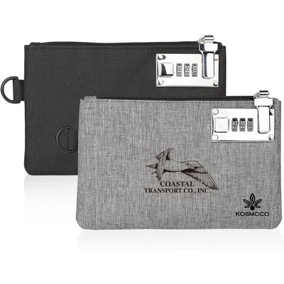 Lockable Money Bag - 5x8" Durable Nylon Locking Bank Bag Coin Purse Pouch for Cash, Cards