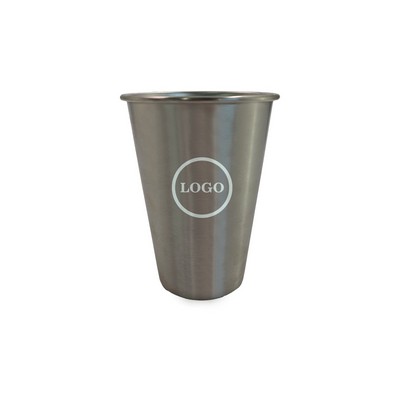 16Oz 304 Premium Durable Stainless Steel Cups Pint Commercial Use Dishwasher Safe Reusable Drinkware