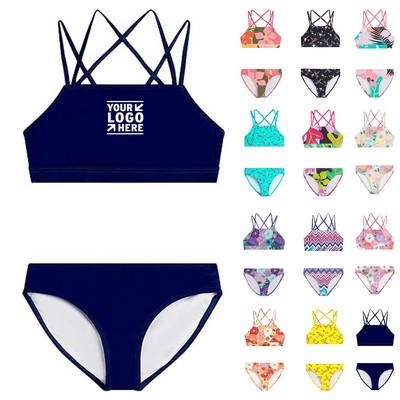 Girls' Two Piece Mini Aria Beach Surf Sport UPF 50+Tankini Swimsuit