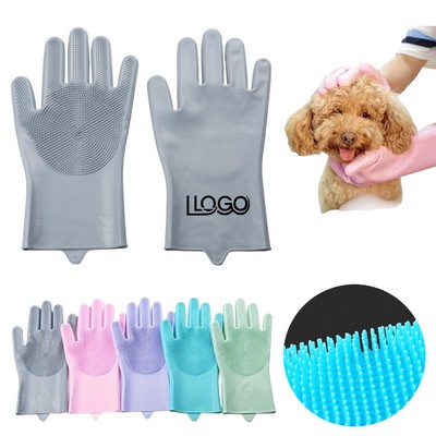 Silicone Pet Bath Glove For Washing & Massaging