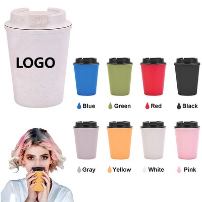 12OZ Portable Wheat Straw Insulated Travel Coffee Mug